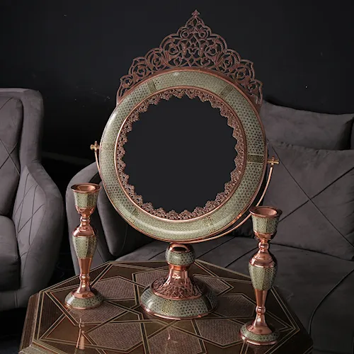 شمعدان سه خاتم کاری