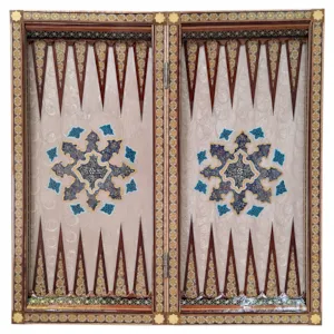 تخته نرد و صفحه شطرنج لبگرد خاتم نقاشی تذهیب سایز 50