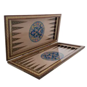 نمای تخته نرد و صفحه شطرنج لبگرد خاتم نقاشی تذهیب سایز 50