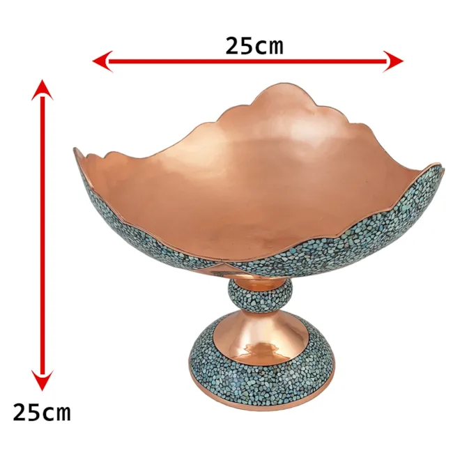 کاسه پایه دار سه وجهی خسروانی فیروزه کوب