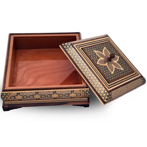 گز (شکلات) خوری مربعی خاتم کاری