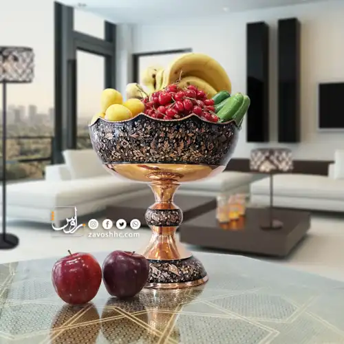 میوه خوری پایه دار لب کنگره کبیر الماس تراش 