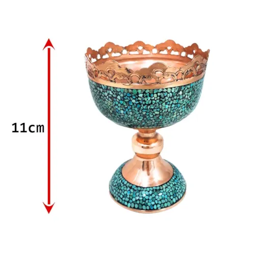 پک هدیه آجیل خوری 11 فیروزه کوبی و جعبه کاشی 11 با جعبه دکوپاژ