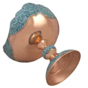 نمای زیر کاسه پایه دار سه وجهی خسروانی فیروزه کوبی صنایع دستی زاوش