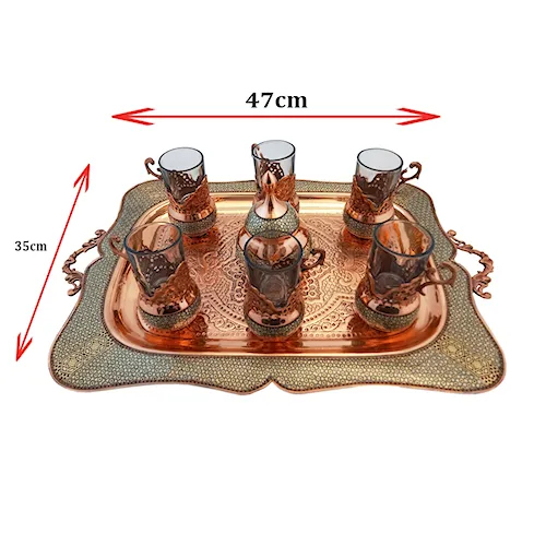 سینی چای خوری هشت نفره خاتم کاری