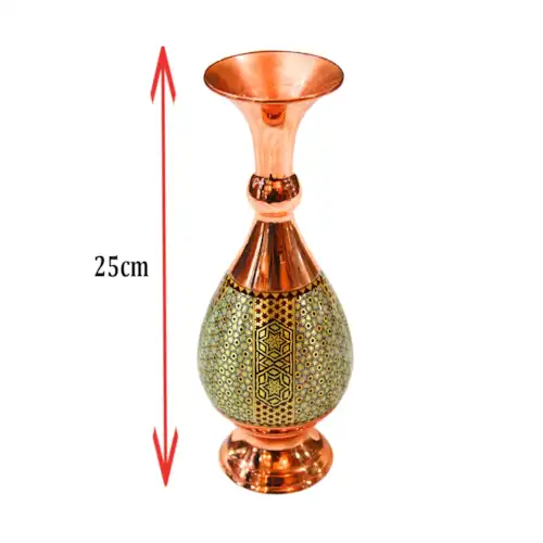 پک هدیه جفت گلدان صراحی 25 و شکلات خوری 29 خاتم کاری با جعبه چوب و ترمه