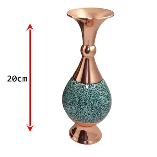 پک هدیه گلدان فیروزه کوب صراحی 20 فیروزه کوب و سفره قلمکار با جعبه درب لپ تاپی