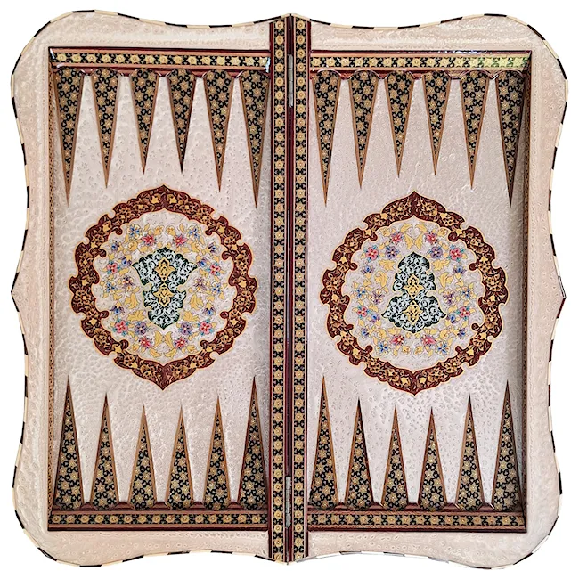 تخته نرد و صفحه شطرنج دالبر خاتم با نقاشی تذهیب سایز 60