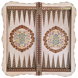 تخته نرد و صفحه شطرنج دالبر خاتم با نقاشی تذهیب سایز 60