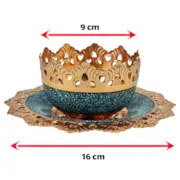 ابعاد کاسه بشقاب شبکه بری فیروزه کوبی سایز 16