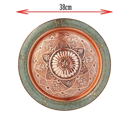 سرویس شراب خوری _ شربت خوری _  با سینی قلم زنی خاتم کاری متوسط