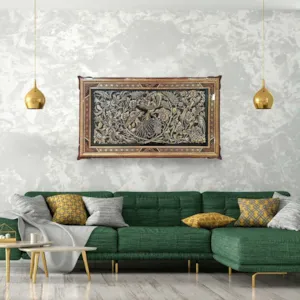 تابلو قلم زنی با قاب خاتم توپی سایز 123*73 زاوش