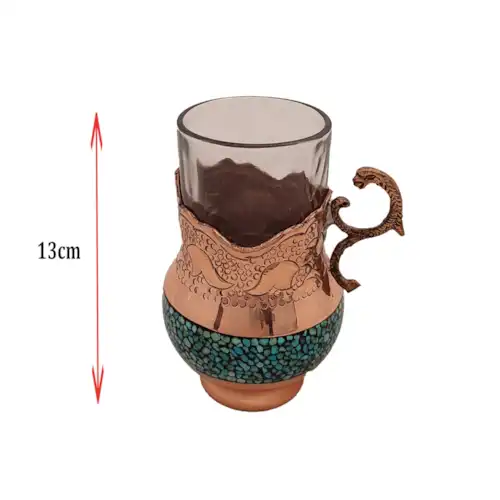 سرویس چای خوری دو نفره فیروزه کوب ساده