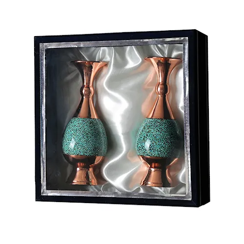 گلدان هدیه فیروزه کوبی با جعبه