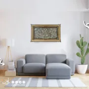 تابلو قلم زنی طرح شکار با قاب خاتم ترنج 123*73