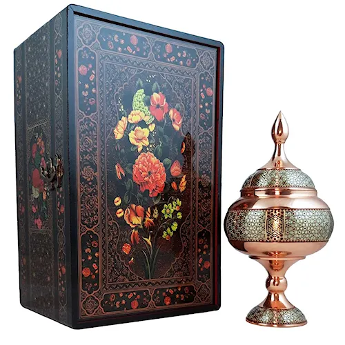 پک هدیه شکلات خوری 23 خاتم کاری با جعبه دکوپاژ